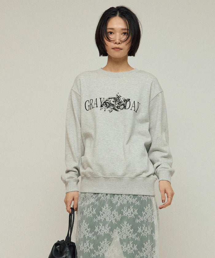 Organic Cotton Animal Logo Print Sweat / CAT / Relaxed Fit / French Terry Sweat