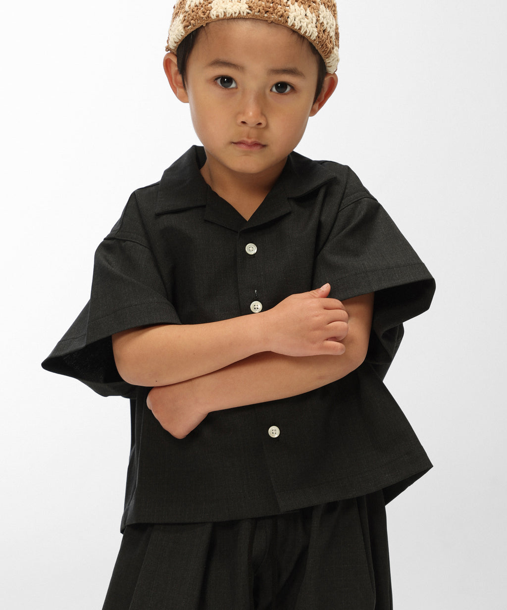 kids overshirt short sleeve anthracite