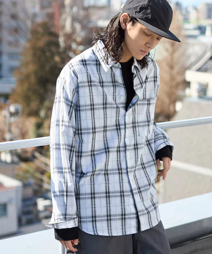 Big Silhouette Ombre Check Shirt / Long Sleeve