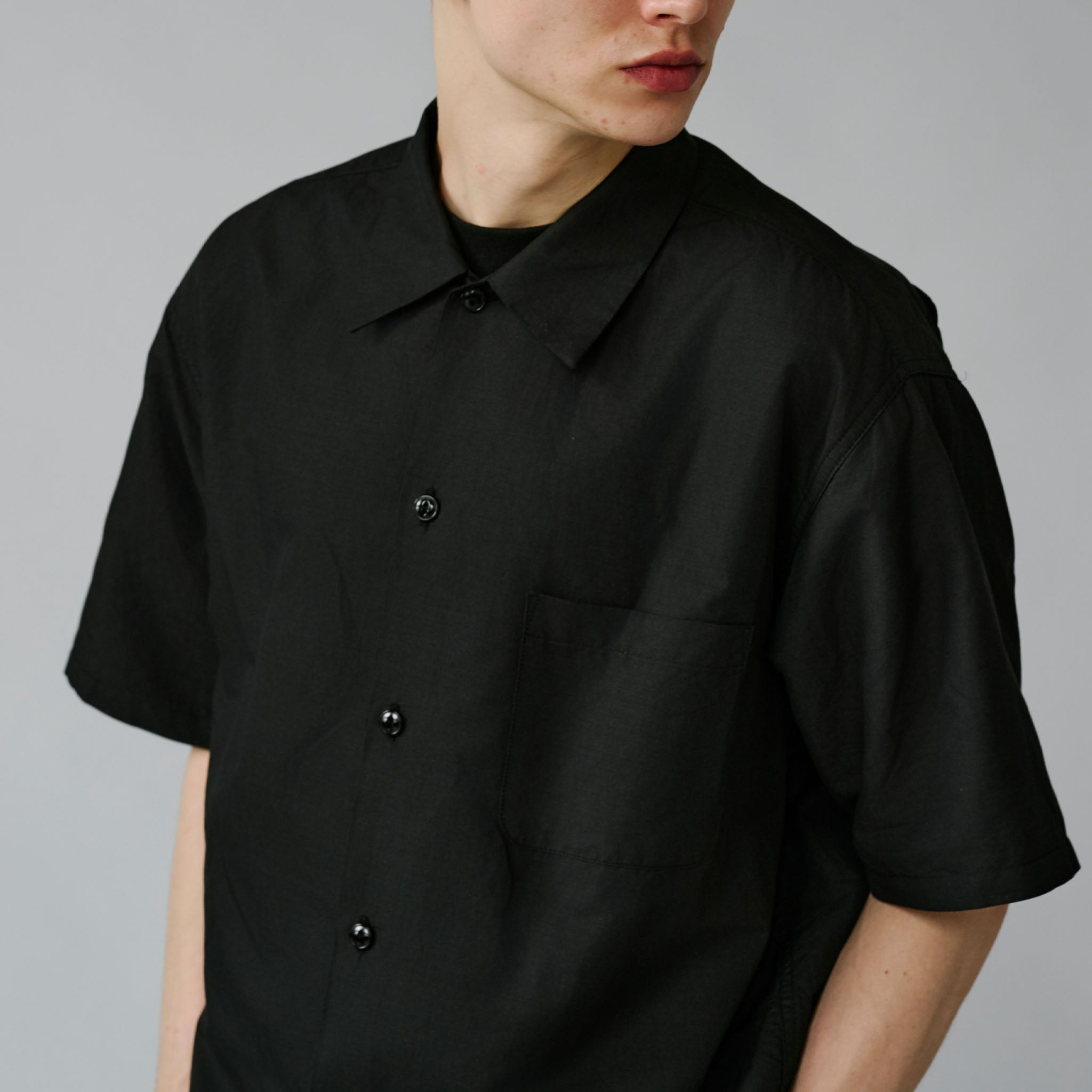 GL39539 / COTTON × RAMIE BROAD OPEN SHIRT