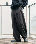 Wide Silhouette Barrel Leg Slacks Pants