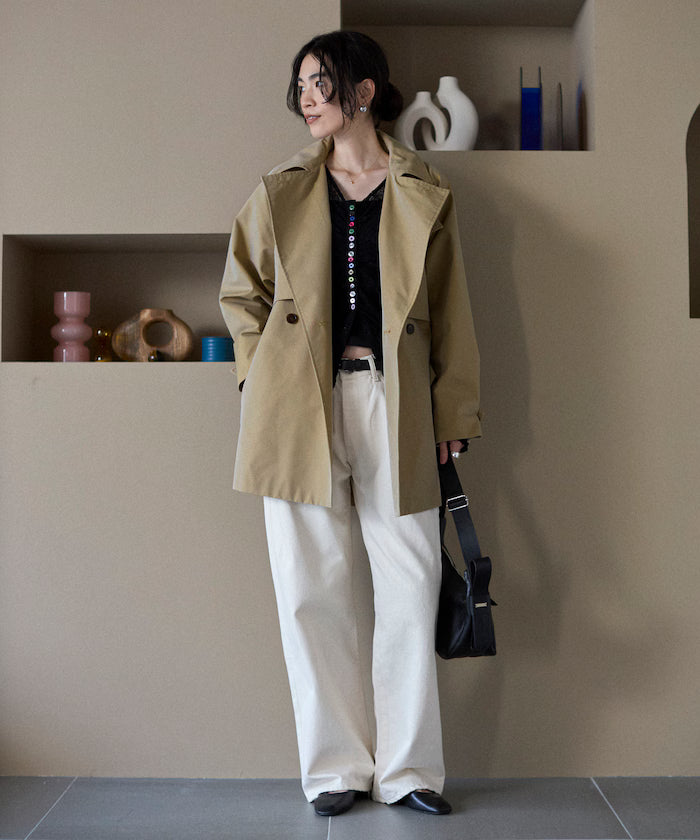 Mid-length T/C Chambray Trench Coat