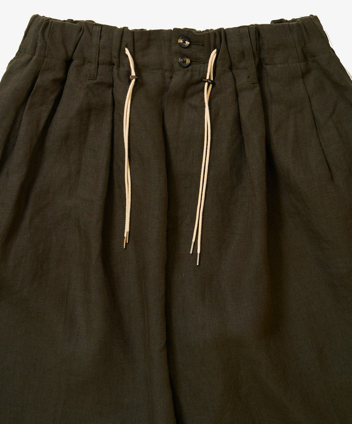 circular short pants linen deep forest