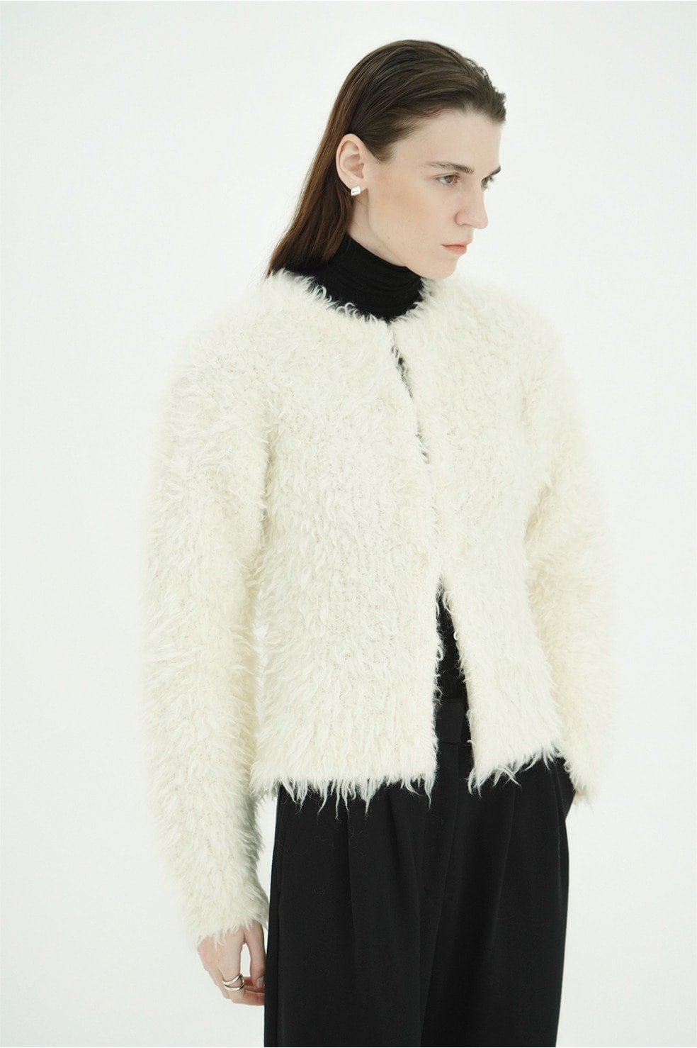 SHAGGY COMPACT KNIT CARDIGAN