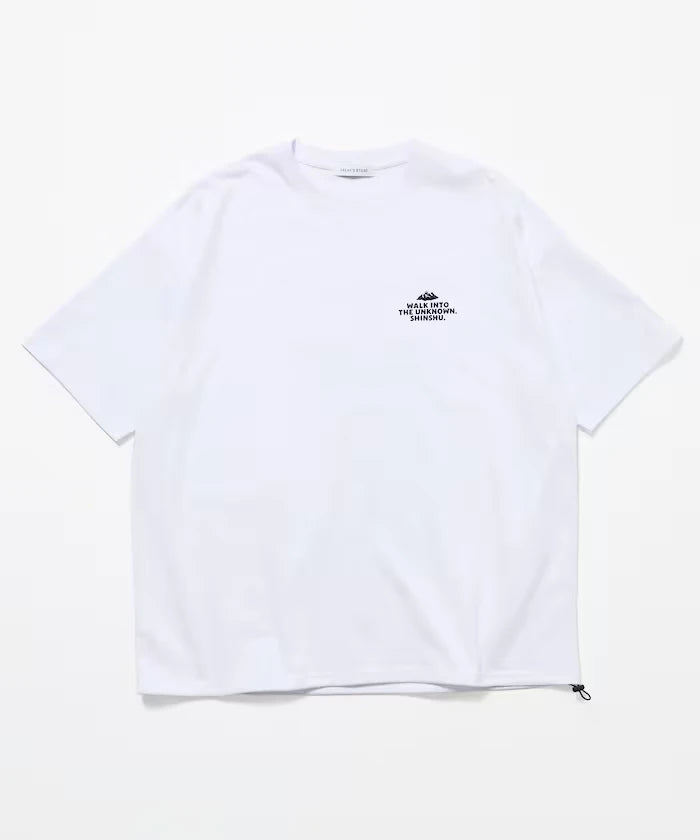 Arukuma X Yoguret X FREAK'S STORE Relax Fit Back Print Hem Code Crew Neck T-Shirt