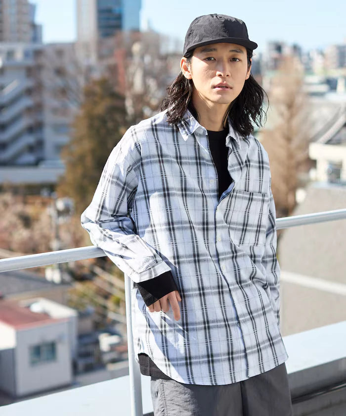 Big Silhouette Ombre Check Shirt / Long Sleeve