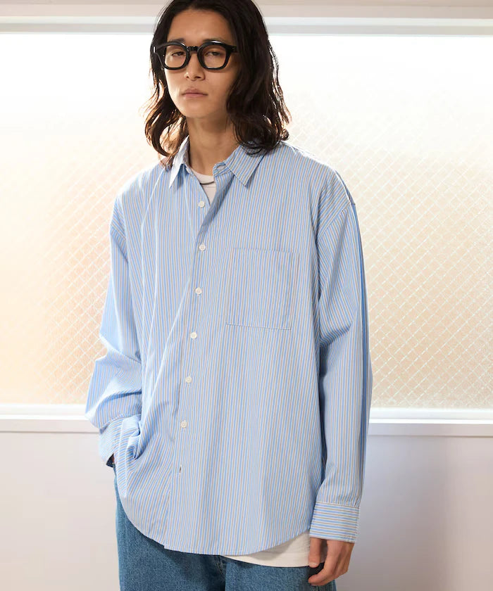 <New Color Added> Relaxed Fit Broad Shirt / Regular Collar / Long Sleeve
