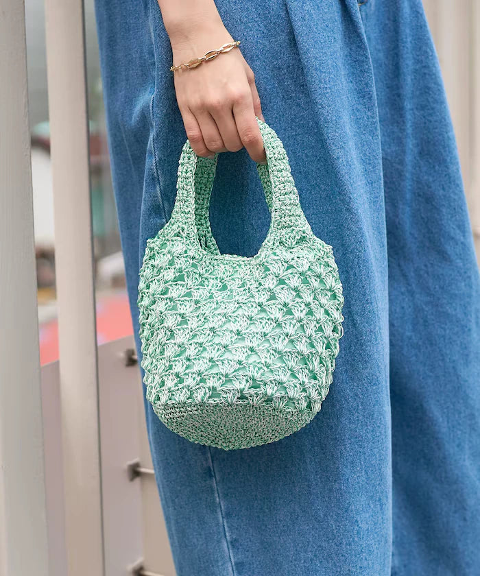 Lurex Yarn Hand Knitted 2WAY Bag
