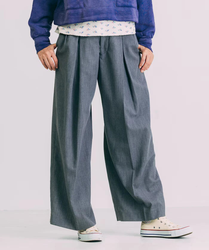 Tuck Wide Slacks Pants
