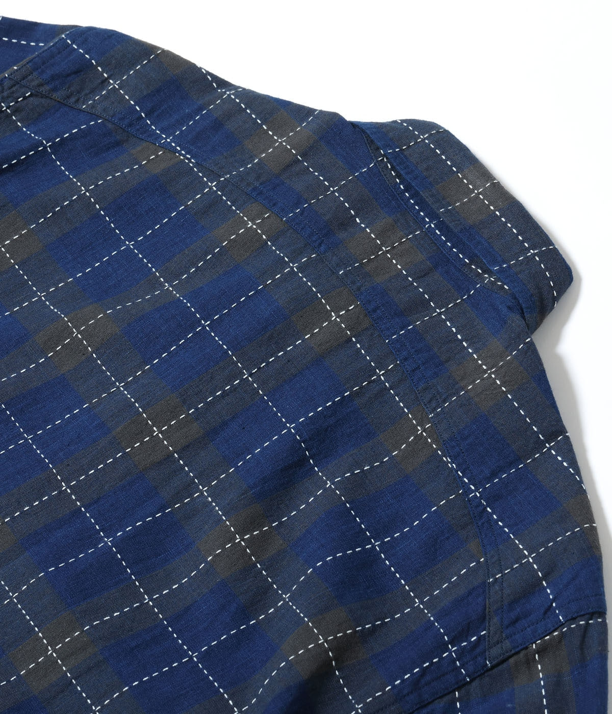 FICTION ROMANCE 5.5oz. INDIGO CHECK WORK SHIRT