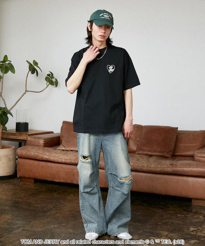 <Functional Material> TOM AND JERRY Heart Graphic T-Shirt Limited Edition