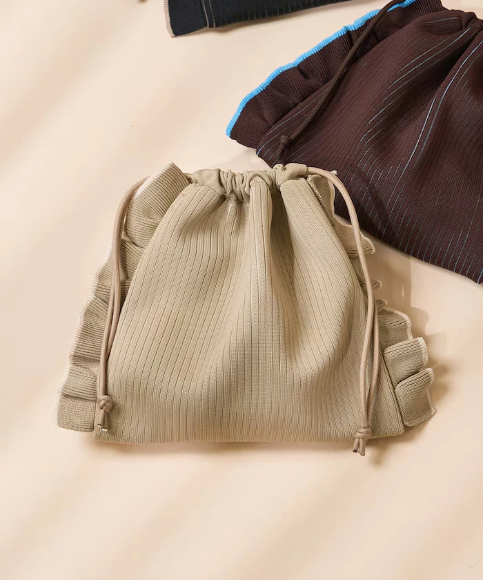 Multiway Color Knit Frill Shoulder Bag