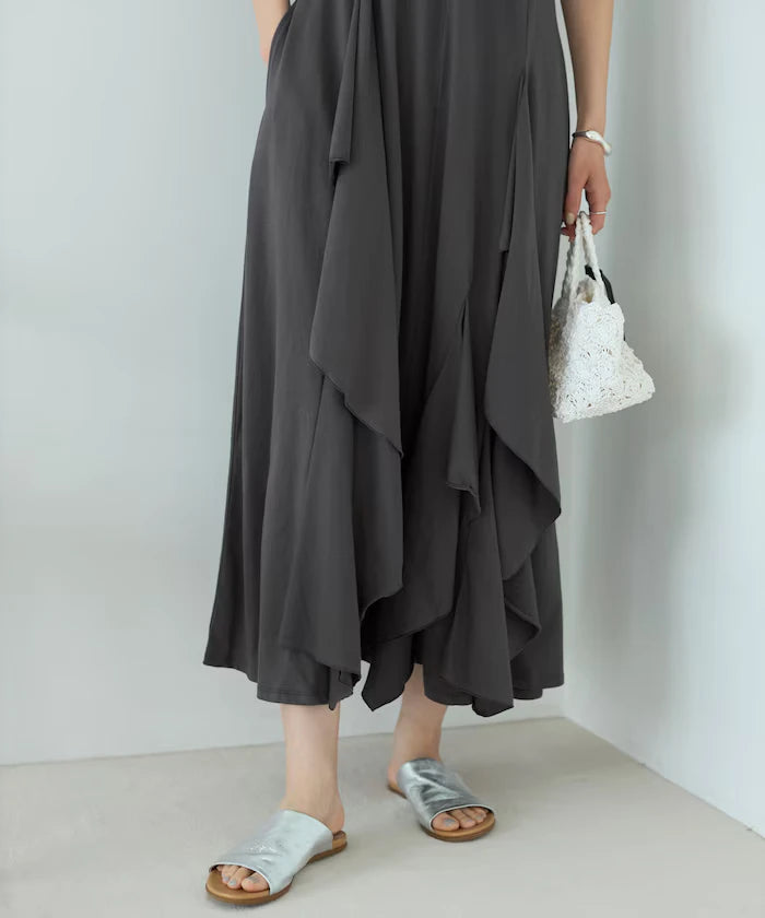 Organic Cotton Draped Flare Dress