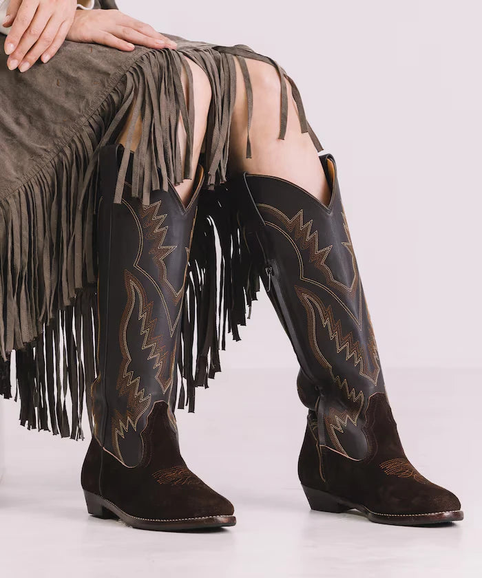 Long western boots/real leather long western boots