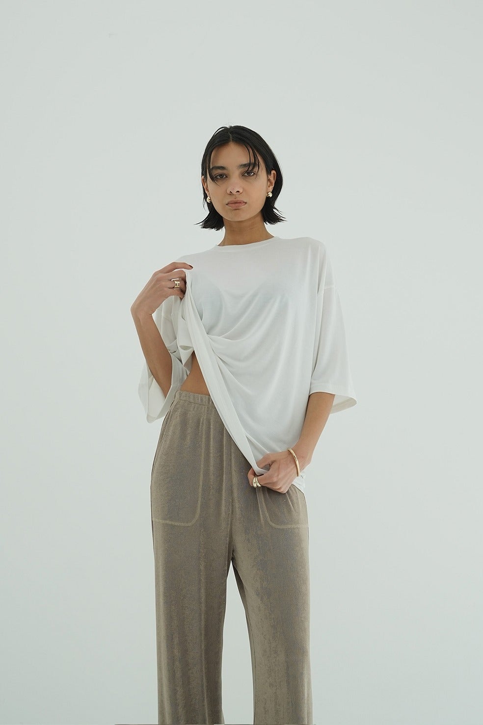 HALF SLEEVE SOFT CUT TOPS
