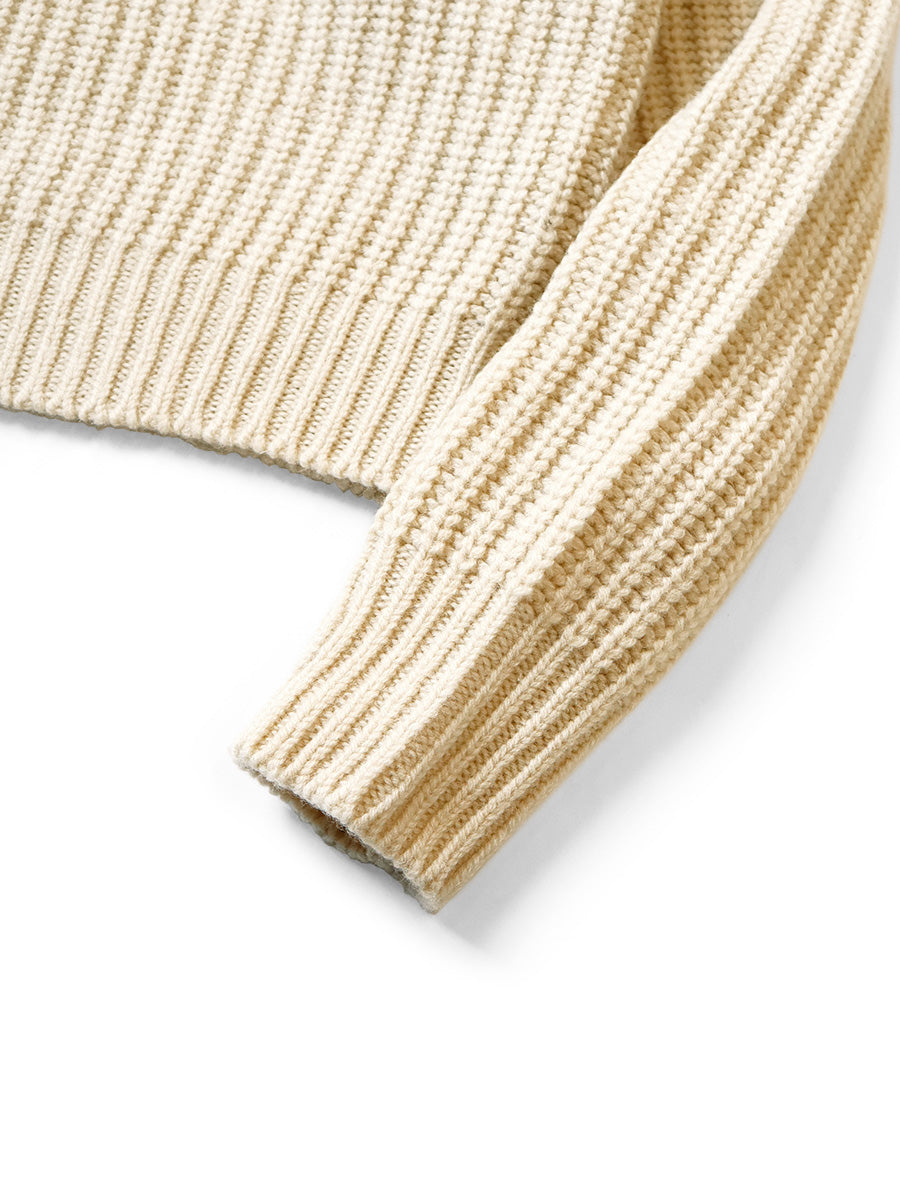 3G Wool Ribbed ZIP UP Pullover