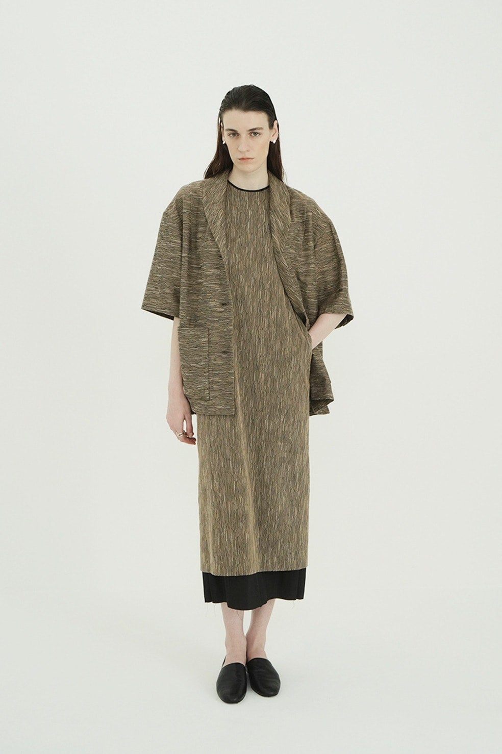 CREPE JACQUARD STRAIGHT ONEPIECE