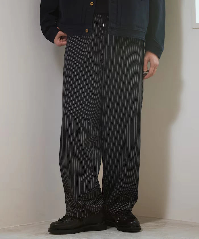 Spindle Stripe Easy Wide Pants / Compatible with Setup
