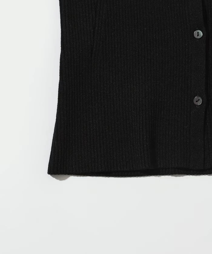 Functional material silk blend knit polo volume sleeve knit cardigan / anti-pill / machine washable