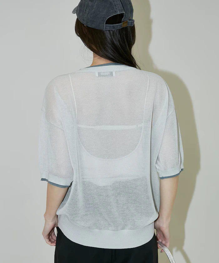 Washable linen color block henley neck knit top limited release