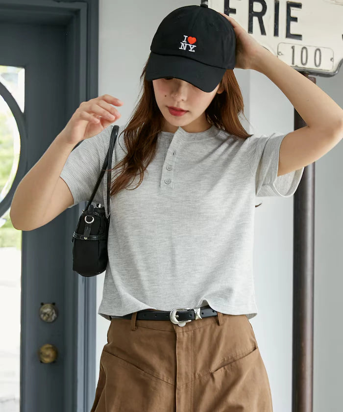 Light Waffle Henley Neck T-Shirt Limited Edition