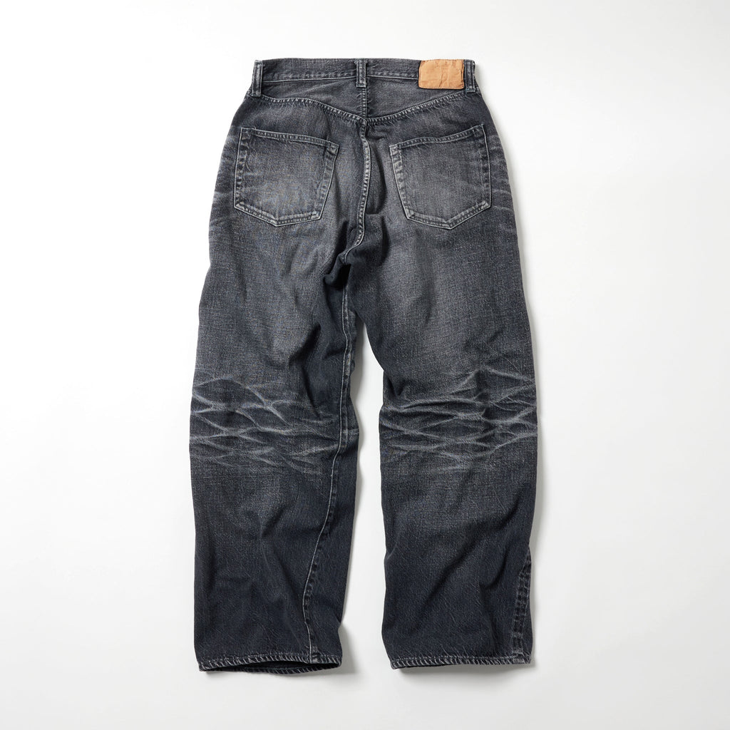 GL42621H / RECYCLED WASTE SUVIN COTTON YARN 11.5oz. DENIM 5POCKET WIDE PANTS VINTAGE WASHED