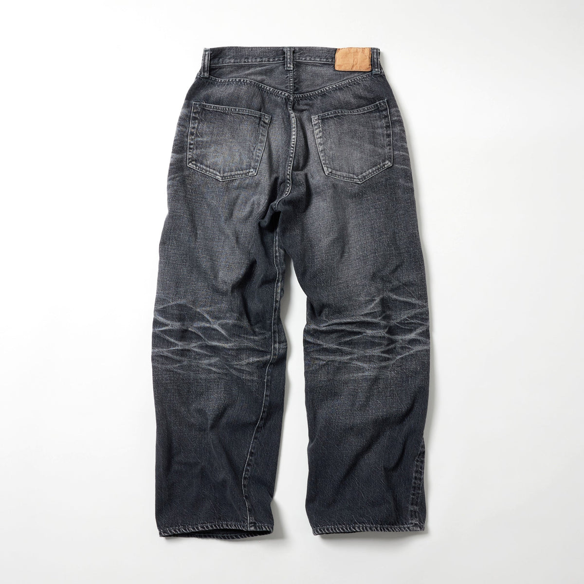 GL42621H / RECYCLED WASTE SUVIN COTTON YARN 11.5oz. DENIM 5POCKET WIDE PANTS VINTAGE WASHED