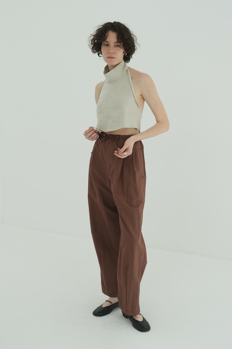 HALTER HIGH NECK CAMISOLE TOPS