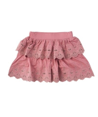 SKULL LACE Scalloped Embroidery Skirt
