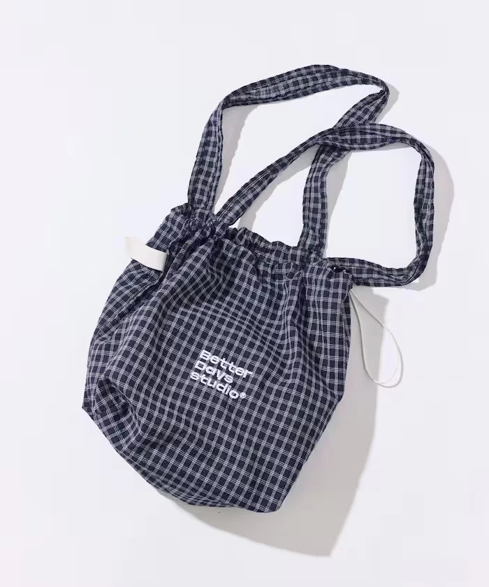 BetterDays Studio × FREAK'S STORE Drawstring Check Tote Bag