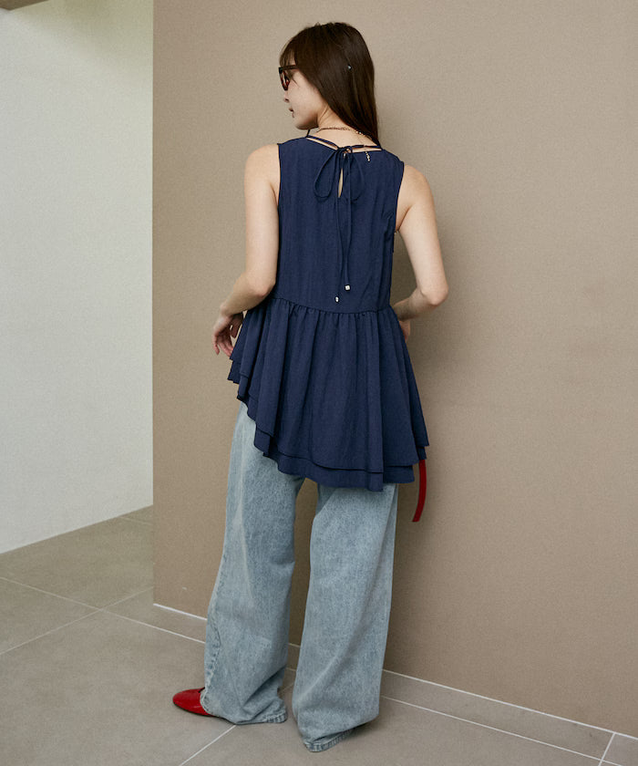 Nylon Washer Asymmetrical Blouse Limited Edition