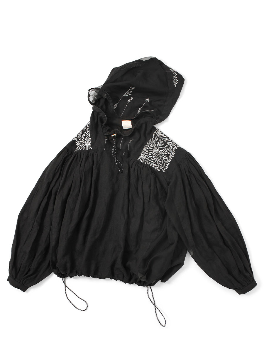 Linen Latvia Embroidery Bag Anorak