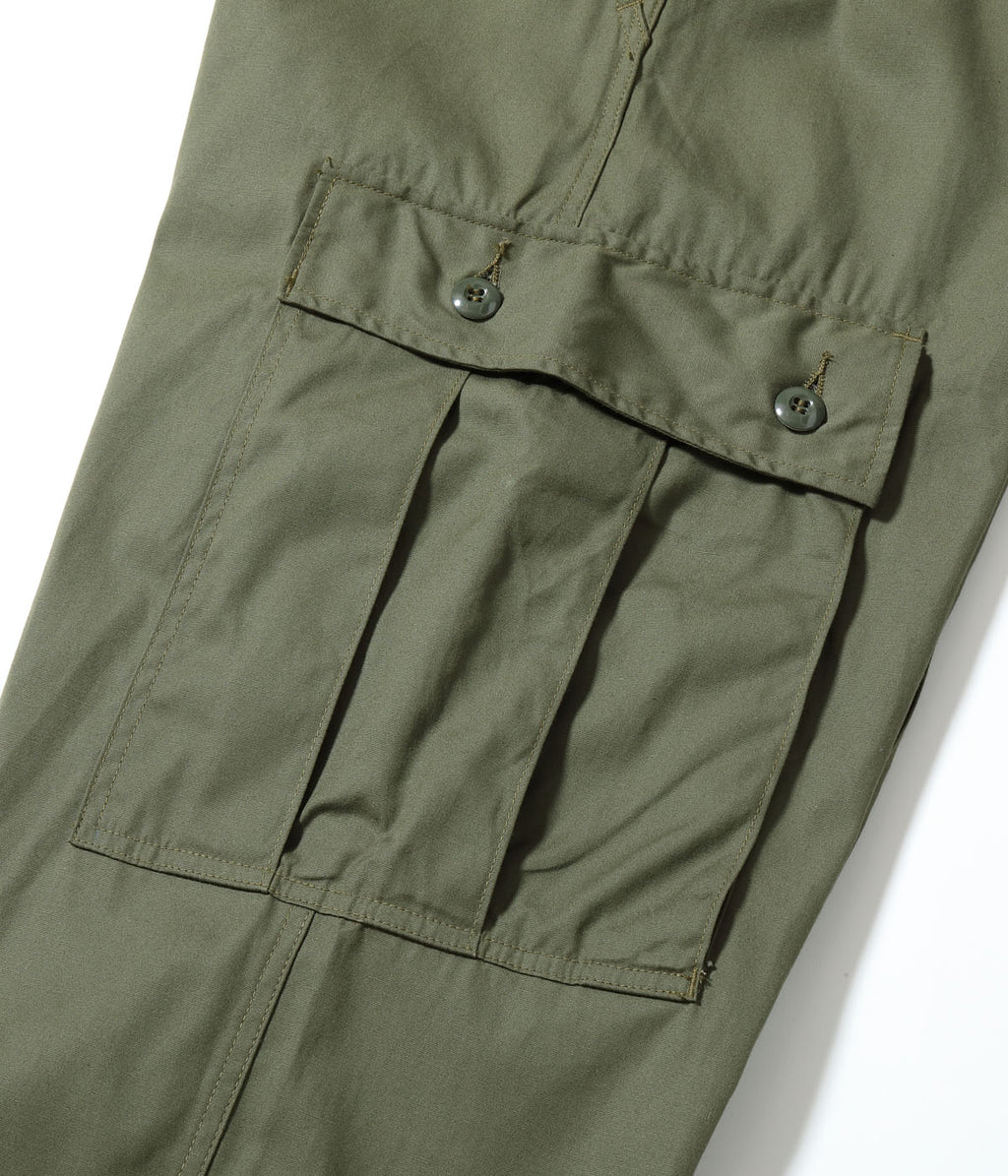 TROUSERS, MEN'S, COTTON WIND RESISTANT POPLIN, OLIVE GREEN, ARMY SHADE 107 SHORT LENGTH