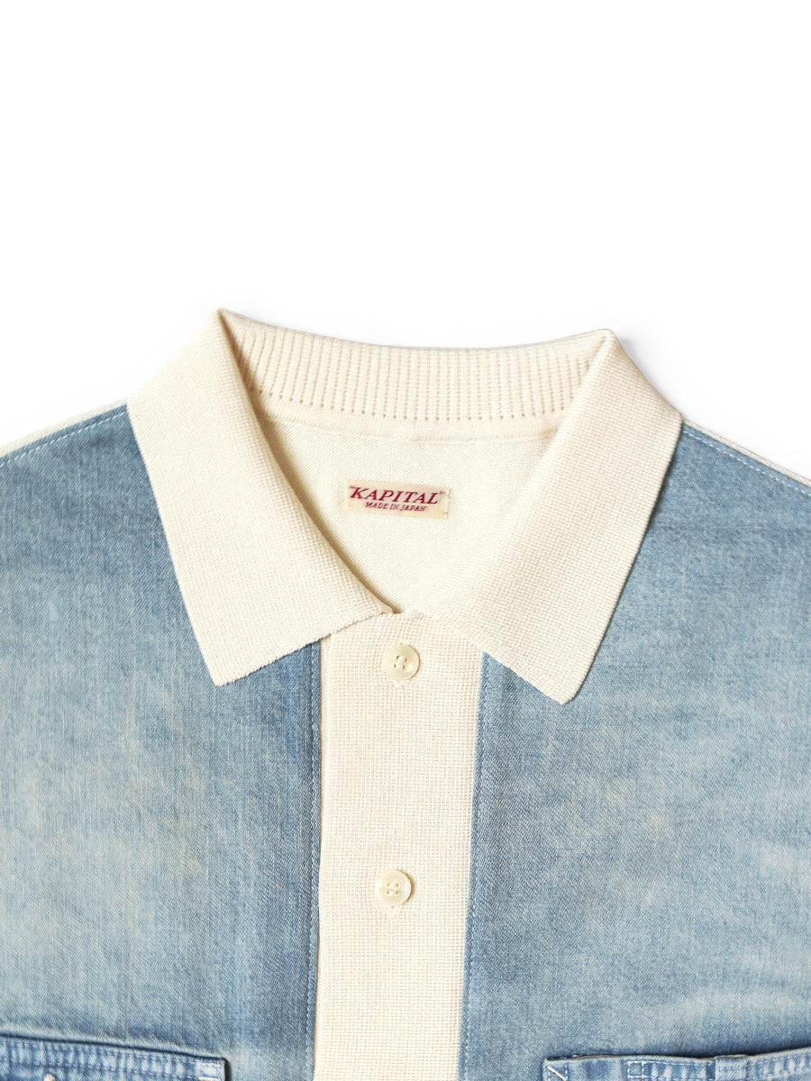 Knit x 8oz Denim Coverall Polo