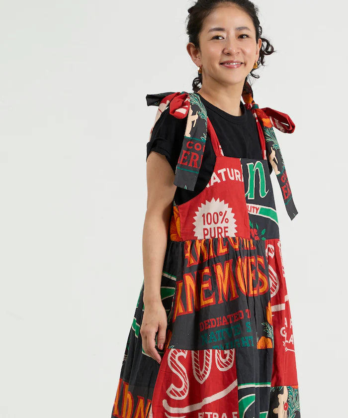 India FEEDBAG Print Shoulder Ribbon Camisole Dress