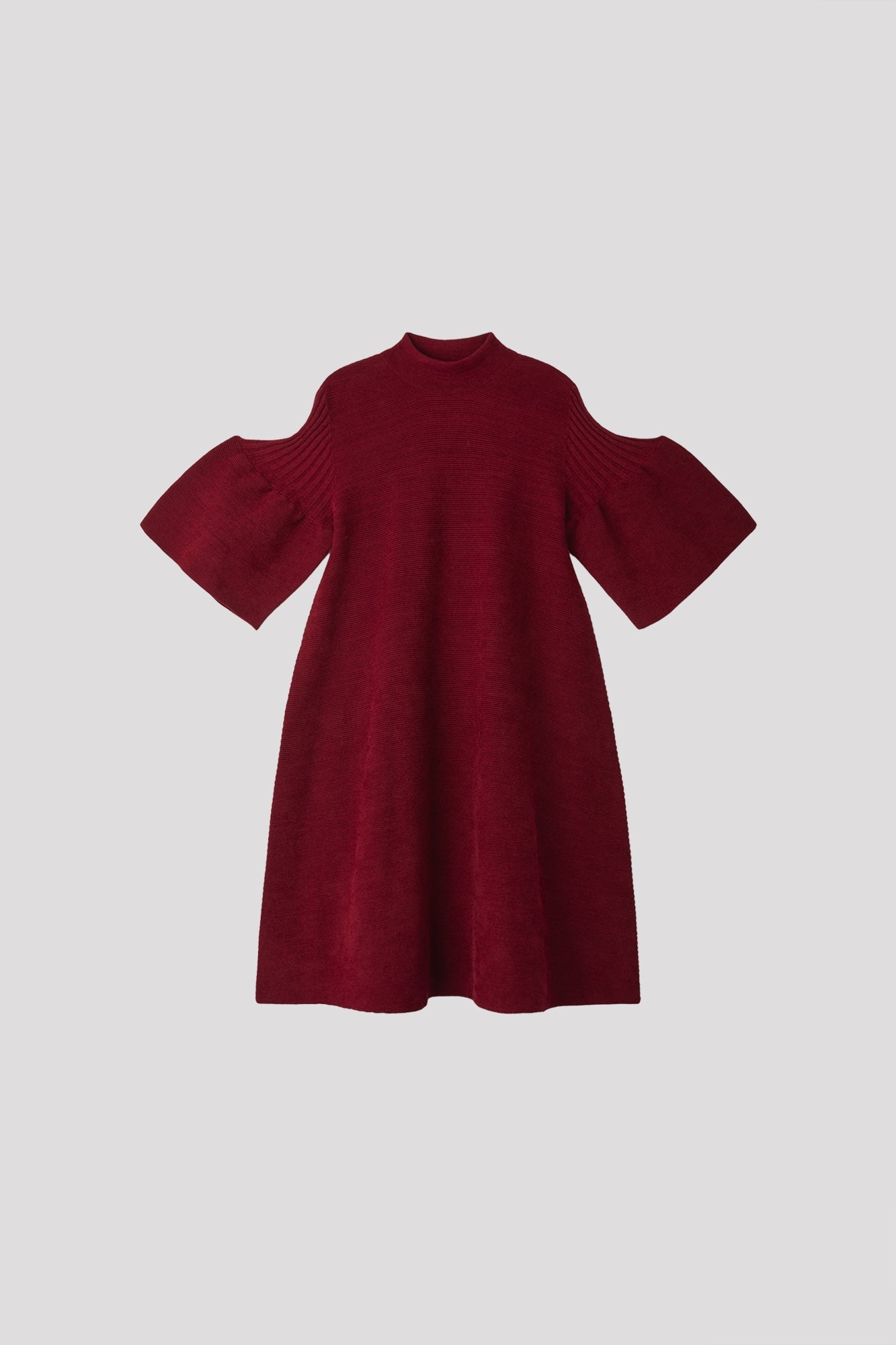 POTTERY VELVET SHORT BELL SLEEVE FLARE MINI DRESS