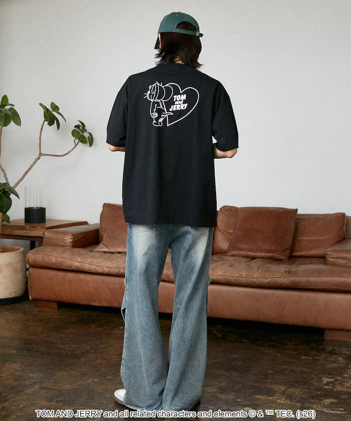 <Functional Material> TOM AND JERRY Heart Graphic T-Shirt Limited Edition