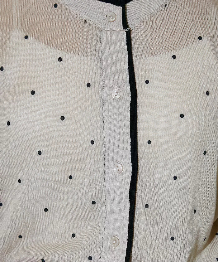 Dot Pattern Layered Short Sleeve Knit Cardigan Limited Release