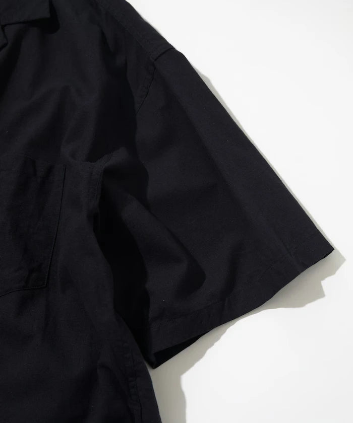 Cotton Linen Open Collar Shirt