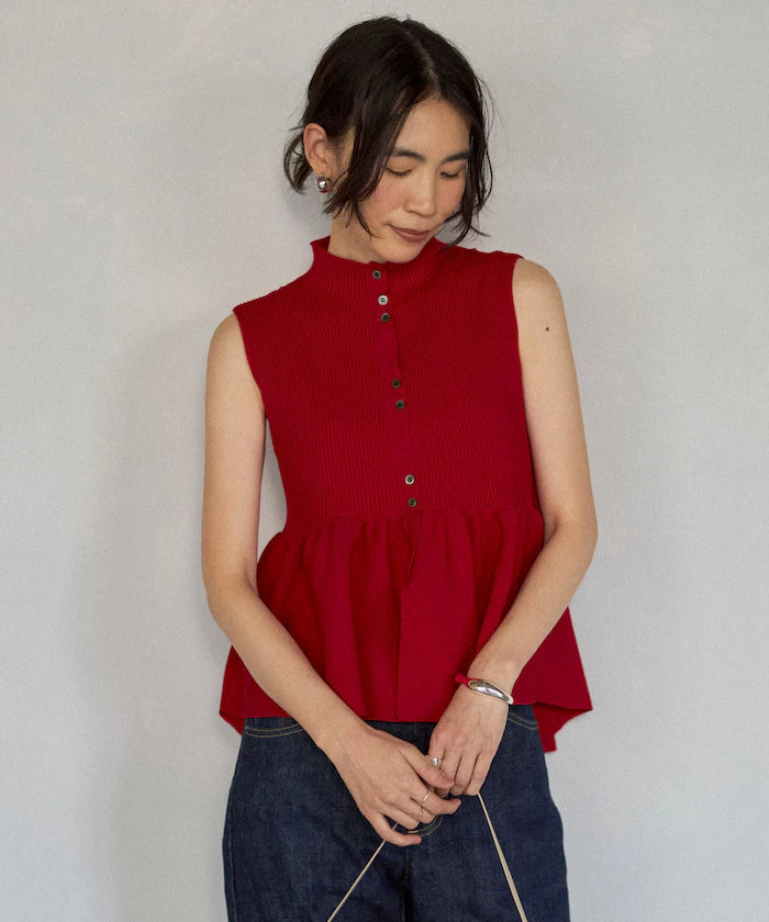 Japan Made Whole Garment Peplum Vest