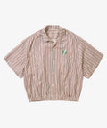 banshu ori ribbed shirts red black stripe short sleeve
