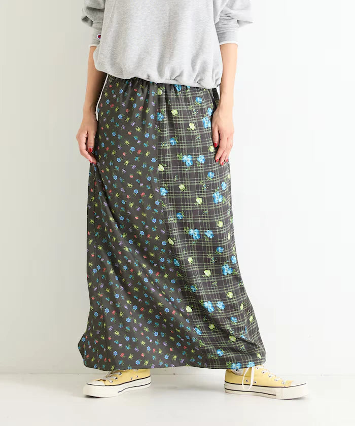 Floral Satin Skirt