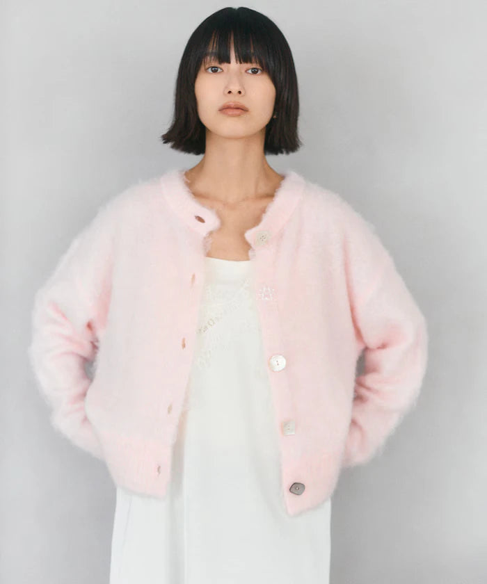 Variation Button Shaggy Knit Cardigan
