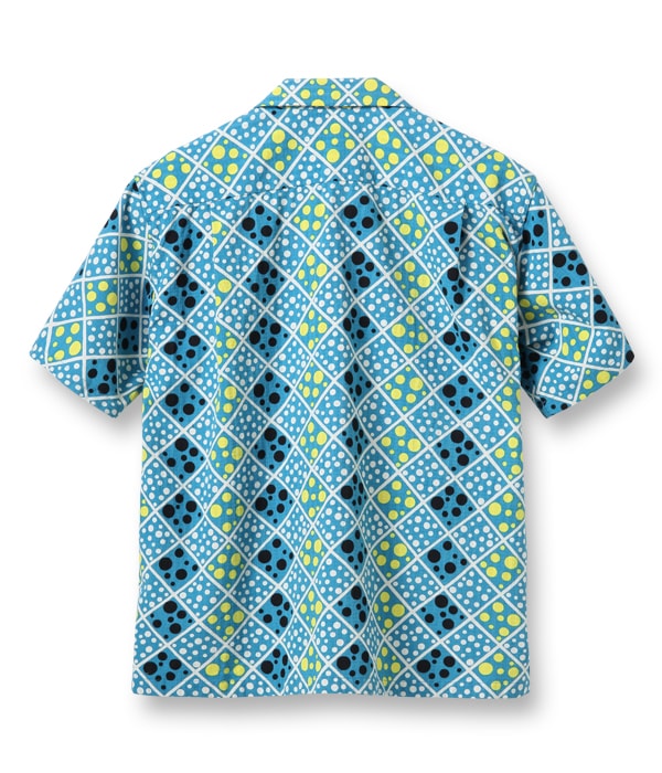 DOBBY COTTON OPEN SHIRT “SQUARE & DOT”