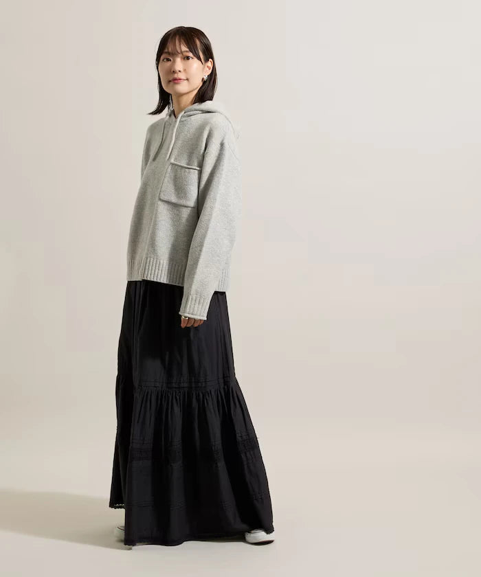 Knit hoodie with pockets