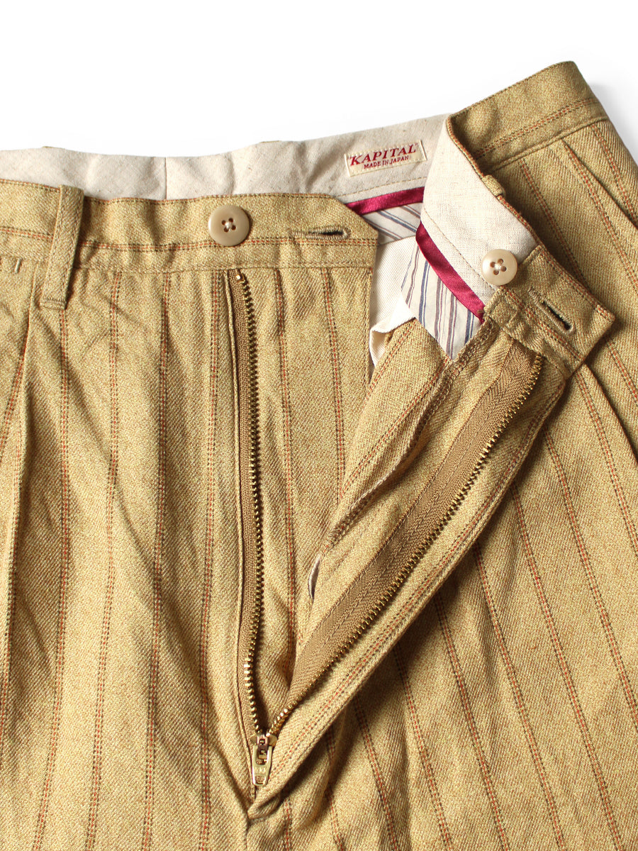 Cotton Linen Gibson Stripe IVY Short Pants