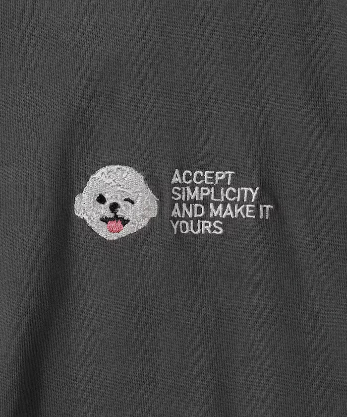 Organic Cotton One Point Animal Embroidery T-Shirt