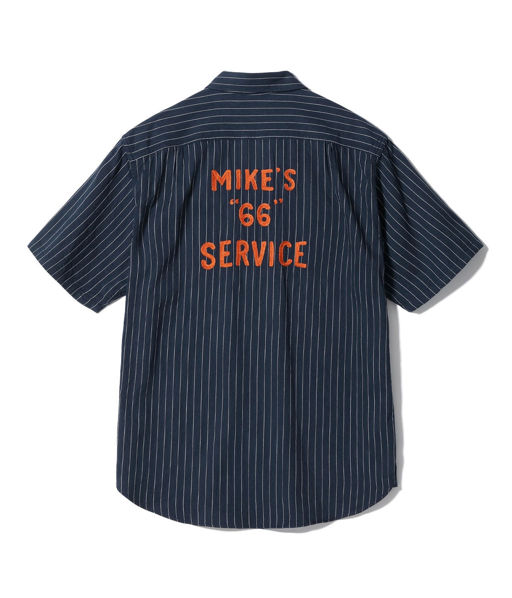 COKE STRIPE WORK SHIRT with CHAIN EMBROIDERED