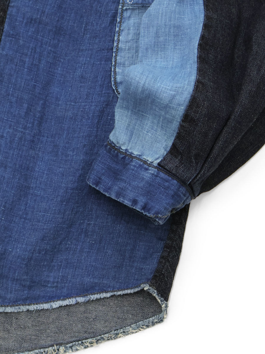 Cotton x Linen IDG Patchwork Band Collar Katman...