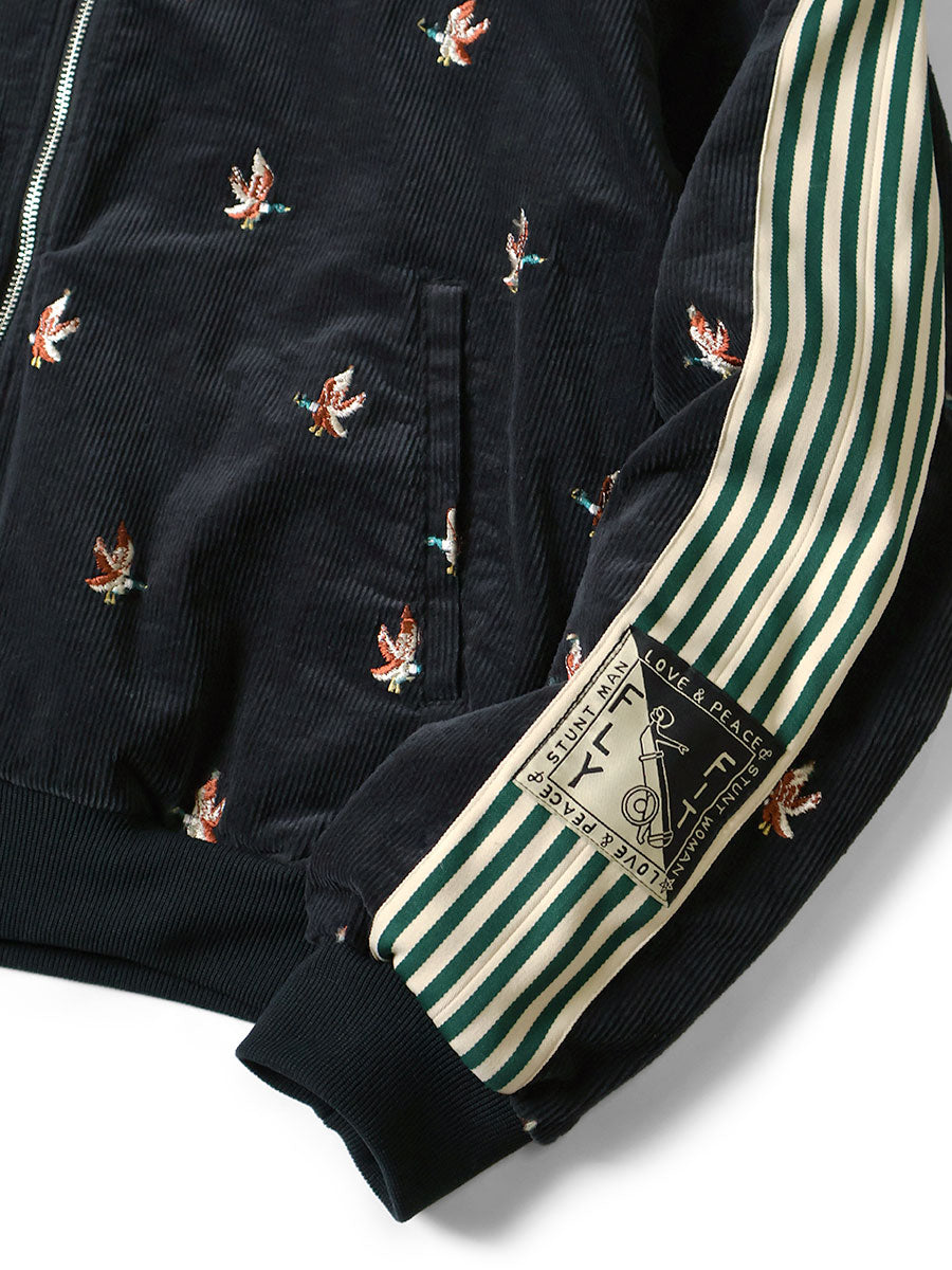 11W Stretch Corduroy Duck Embroidery Track JKT（...